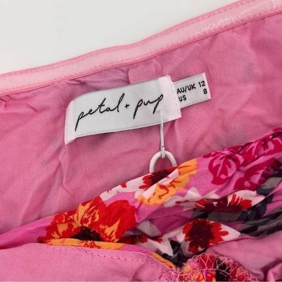 NEW PETAL & PUP Sarai Floral Cutout Maxi Dress Multicolor Tropical Size 8 - Picture 9 of 12